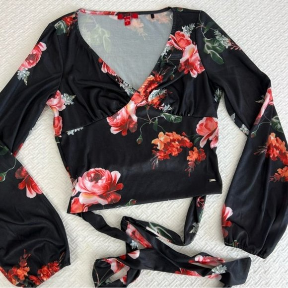 Guess Tops - GUESS NWOT V-Neck Crop Top - Elegant Ballerina Floral Print, Size Large